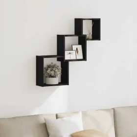 Estante cubos pared madera ingeniería roble negro 68x15x68 cm de , Estantes y estanterías - Ref: Foro24-862410, Precio: 32,88...