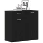 Aparador de madera contrachapada roble negro 80x36x75 cm de , Aparadores - Ref: Foro24-862010, Precio: 96,88 €, Descuento: %
