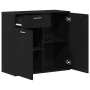 Aparador de madera contrachapada roble negro 80x36x75 cm de , Aparadores - Ref: Foro24-862010, Precio: 96,88 €, Descuento: %