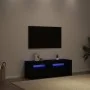 Mueble de TV con luces LED roble negro 120x35x40 cm de , Muebles TV - Ref: Foro24-862031, Precio: 82,10 €, Descuento: %