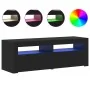 Mueble de TV con luces LED roble negro 120x35x40 cm de , Muebles TV - Ref: Foro24-862031, Precio: 82,10 €, Descuento: %