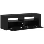 Mueble de TV con luces LED roble negro 120x35x40 cm de , Muebles TV - Ref: Foro24-862031, Precio: 82,10 €, Descuento: %