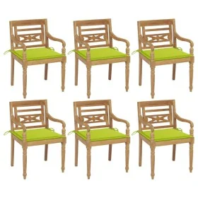 Sillas Batavia 6 unidades madera maciza de teca con cojines de , Sillas de jardín - Ref: Foro24-3073333, Precio: 724,79 €, De...