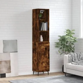 Aparador de madera contrachapada roble ahumado 34,5x34x180 cm de , Aparadores - Ref: Foro24-3190106, Precio: 89,23 €, Descuen...