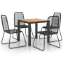 Set de comedor de jardín de 5 piezas PVC ratán negro y marrón de , Conjuntos de jardín - Ref: Foro24-3060125, Precio: 408,81 ...