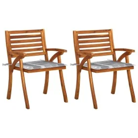 Sillas de comedor jardín con cojines 2 uds madera maciza acacia de , Sillas de jardín - Ref: Foro24-3060822, Precio: 195,08 €...