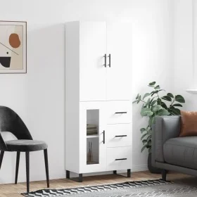 Tall white plywood highboard 69.5x34x180 cm by , Sideboards - Ref: Foro24-3195979, Price: 173,15 €, Discount: %
