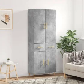 Aparador alto madera contrachapada gris hormigón 69,5x34x180 cm de , Aparadores - Ref: Foro24-3198141, Precio: 154,43 €, Desc...