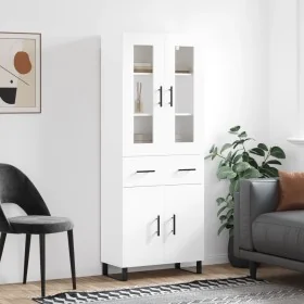 Tall white glossy plywood sideboard 69.5x34x180 cm by , Sideboards - Ref: Foro24-3198555, Price: 196,72 €, Discount: %