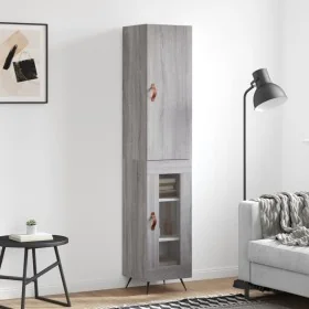 Aparador alto madera contrachapada gris Sonoma 34,5x34x180 cm de , Aparadores - Ref: Foro24-3199023, Precio: 99,14 €, Descuen...