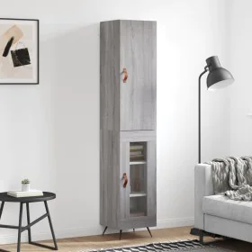 Tall gray Sonoma plywood sideboard 34.5x34x180 cm by , Sideboards - Ref: Foro24-3199023, Price: 99,14 €, Discount: %