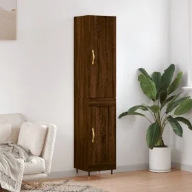 Tall oak brown plywood highboard 34.5x34x180 cm by , Sideboards - Ref: Foro24-3199096, Price: 100,48 €, Discount: %