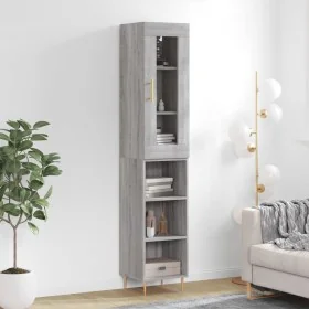 Tall gray Sonoma plywood sideboard 34.5x34x180 cm by , Sideboards - Ref: Foro24-3199359, Price: 90,58 €, Discount: %