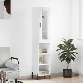 Aparador alto madera contrachapada blanco brillo 34,5x34x180 cm de , Aparadores - Ref: Foro24-3199371, Precio: 103,73 €, Desc...