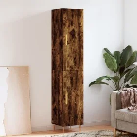 Aparador de madera contrachapada roble ahumado 34,5x34x180 cm de , Aparadores - Ref: Foro24-3198782, Precio: 90,85 €, Descuen...