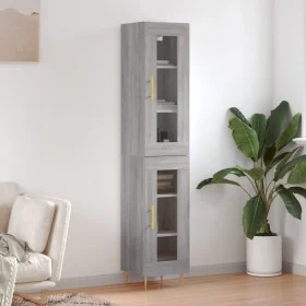 Aparador alto madera contrachapada gris Sonoma 34,5x34x180 cm de , Aparadores - Ref: Foro24-3199423, Precio: 101,43 €, Descue...