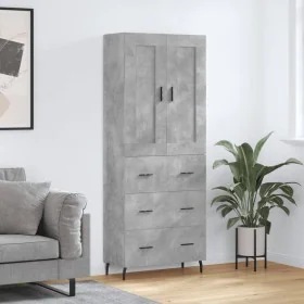 Hoher Schrank aus grauem Beton-Sperrholz, 69,5x34x180 cm. von , Sideboards - Ref: Foro24-3199765, Preis: 158,72 €, Rabatt: %