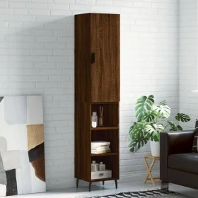 Tall oak brown plywood highboard 34.5x34x180 cm by , Sideboards - Ref: Foro24-3199000, Price: 103,27 €, Discount: %