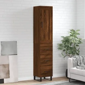 Aparador alto madera contrachapada roble marrón 34,5x34x180 cm de , Aparadores - Ref: Foro24-3200224, Precio: 120,44 €, Descu...