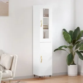 Aparador alto madera contrachapada blanco 34,5x34x180 cm de , Aparadores - Ref: Foro24-3199153, Precio: 101,49 €, Descuento: %