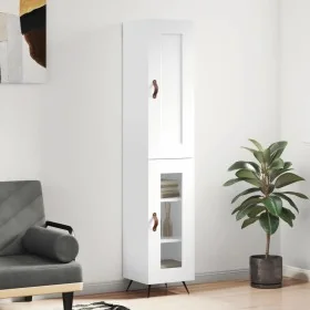 Tall white plywood sideboard 34.5x34x180 cm by , Sideboards - Ref: Foro24-3200361, Price: 103,36 €, Discount: %