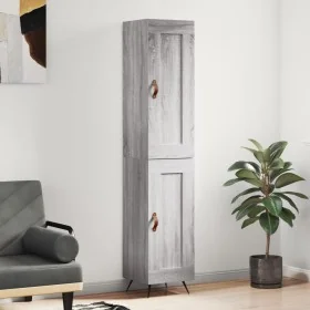 Hoher Schrank aus grauem Sonoma-Sperrholz 34,5x34x180 cm. von , Sideboards - Ref: Foro24-3200431, Preis: 99,96 €, Rabatt: %