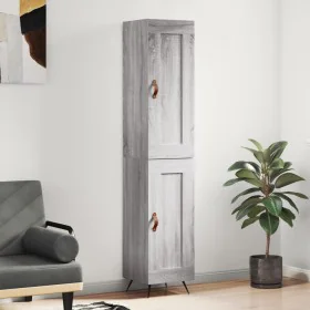 Tall gray Sonoma plywood sideboard 34.5x34x180 cm by , Sideboards - Ref: Foro24-3200431, Price: 99,96 €, Discount: %