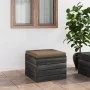 Garden pallet ottoman with taupe gray cushion made of pine wood by , Modular outdoor sofas - Ref: Foro24-3061703, Price: 74,9...