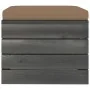 Garden pallet ottoman with taupe gray cushion made of pine wood by , Modular outdoor sofas - Ref: Foro24-3061703, Price: 74,9...