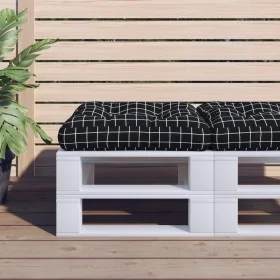 Cojín para palés tela a cuadros negro 50x50x12 cm de , Cojines para sillas y sofás - Ref: Foro24-360441, Precio: 22,89 €, Des...