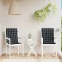 Cojines para silla con respaldo bajo 2 uds tela a cuadros negro de , Cojines para sillas y sofás - Ref: Foro24-361322, Precio...