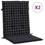 Cojines para silla con respaldo bajo 2 uds tela a cuadros negro de , Cojines para sillas y sofás - Ref: Foro24-361322, Precio...