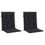 Cojines para silla con respaldo bajo 2 uds tela a cuadros negro de , Cojines para sillas y sofás - Ref: Foro24-361322, Precio...