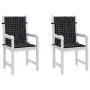 Cojines para silla con respaldo bajo 2 uds tela a cuadros negro de , Cojines para sillas y sofás - Ref: Foro24-361322, Precio...