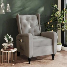 Leicht grauer Stoff-Massagestuhl mit Liegefunktion von , Elektrische Massagesessel - Ref: Foro24-329352, Preis: 238,68 €, Rab...