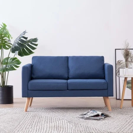 Zweiplätziges Sofa aus blauem Stoff. von , Sofas - Ref: Foro24-281355, Preis: 300,47 €, Rabatt: %