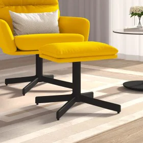 Reposapiés de terciopelo amarillo mostaza 60x60x36 cm de , Otomanas - Ref: Foro24-341633, Precio: 48,00 €, Descuento: %