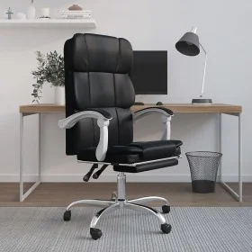 Silla de oficina reclinable cuero sintético negro de , Sillas de oficina - Ref: Foro24-349629, Precio: 115,29 €, Descuento: %