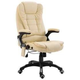 Silla de oficina de masaje de cuero sintético color crema de , Sillas de oficina - Ref: Foro24-20238, Precio: 242,25 €, Descu...