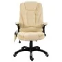 Silla de oficina de masaje de cuero sintético color crema de , Sillas de oficina - Ref: Foro24-20238, Precio: 242,25 €, Descu...