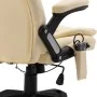 Silla de oficina de masaje de cuero sintético color crema de , Sillas de oficina - Ref: Foro24-20238, Precio: 242,25 €, Descu...