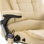 Silla de oficina de masaje de cuero sintético color crema de , Sillas de oficina - Ref: Foro24-20238, Precio: 242,25 €, Descu...