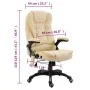 Silla de oficina de masaje de cuero sintético color crema de , Sillas de oficina - Ref: Foro24-20238, Precio: 242,25 €, Descu...