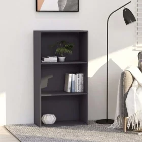Estantería de 3 niveles madera contrachapada gris 60x30x114 cm de , Librerías y estanterías - Ref: Foro24-800974, Precio: 76,...