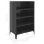 Aparador de madera contrachapada gris brillante 57x35x90 cm de vidaXL, Aparadores - Ref: Foro24-806138, Precio: 53,42 €, Desc...