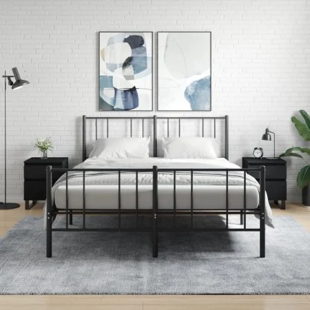 Bedside tables 2 units engineered wood black 40x35x50 cm by , Nightstands - Ref: Foro24-830687, Price: 99,73 €, Discount: %
