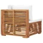 Corner garden sofa with cream cushion solid teak wood by , Modular outdoor sofas - Ref: Foro24-49375, Price: 407,07 €, Discou...