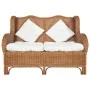 Light brown 2-seater sofa made of natural rattan and linen by , Sofas - Ref: Foro24-325468, Price: 436,89 €, Discount: %