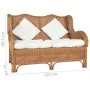 Light brown 2-seater sofa made of natural rattan and linen by , Sofas - Ref: Foro24-325468, Price: 436,89 €, Discount: %