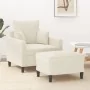 Sillón con taburete terciopelo crema 60 cm de , Sofás - Ref: Foro24-3201105, Precio: 204,71 €, Descuento: %